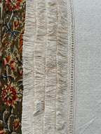 Kalamkari Edges Fringes Mix and Match Designer Cream Cotton Slub Cushion Cover Size 16"x16" Set of 2