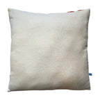 Hand Embroidery Petal Bright Orange Cream Cotton Slub Cushion Cover Size 16"x16"