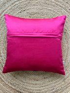 Premium Slub Silk Color Block Cushion Cover - 16” x 16”