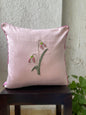 Floral Hand Embroidered Dupion Silk Cushion Cover Size 16"x16"