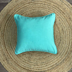 Solid Reversible Teal Touch Green Cotton Cushion Cover Size 16"x16" Set of 2