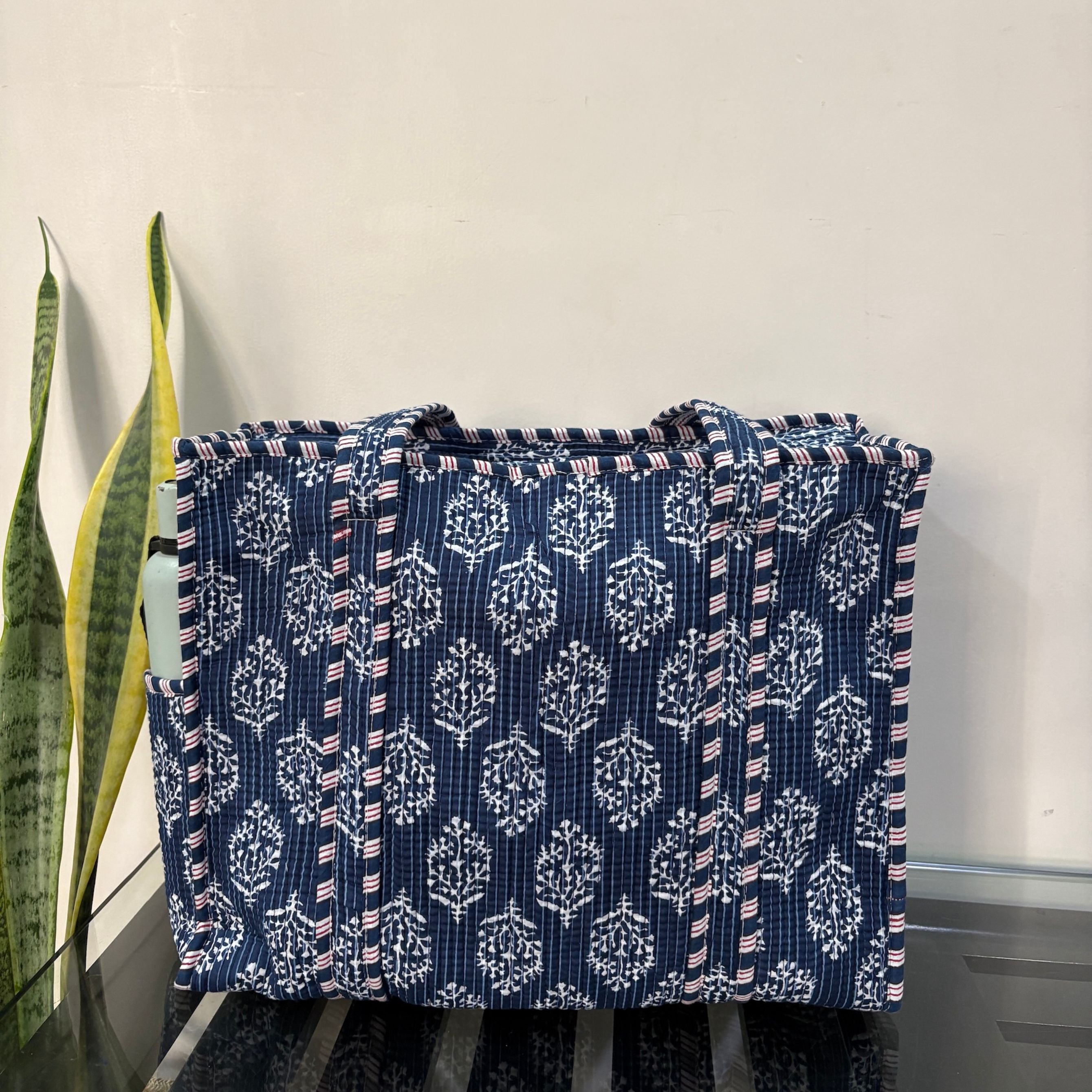 Blue patterned bag 