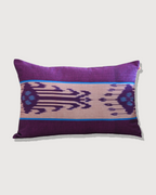 Heritage Ikat Blue Cotton Lumbar Cushion Cover with filler 12 x 18 inch