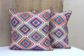 Bohemian Embroidered Multicolor Cotton Cushion Cover Size 16"x16"