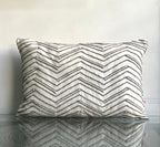 Handcrafted Decorative Cord Embroidered Cream Art Silk Lumbar Cushion Cover with filler 12 x 18 inch