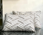 Handcrafted Decorative Cord Embroidered Cream Art Silk Lumbar Cushion Cover with filler 12 x 18 inch