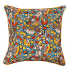 Kalamkari Floral Design Green Colour Cotton Cushion Cover Size 16"x16"