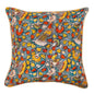 Kalamkari Floral Design Green Colour Cotton Cushion Cover Size 16"x16"