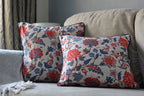 Kalamkari Floral Design White Colour Cushion Cover Size 16"x16"