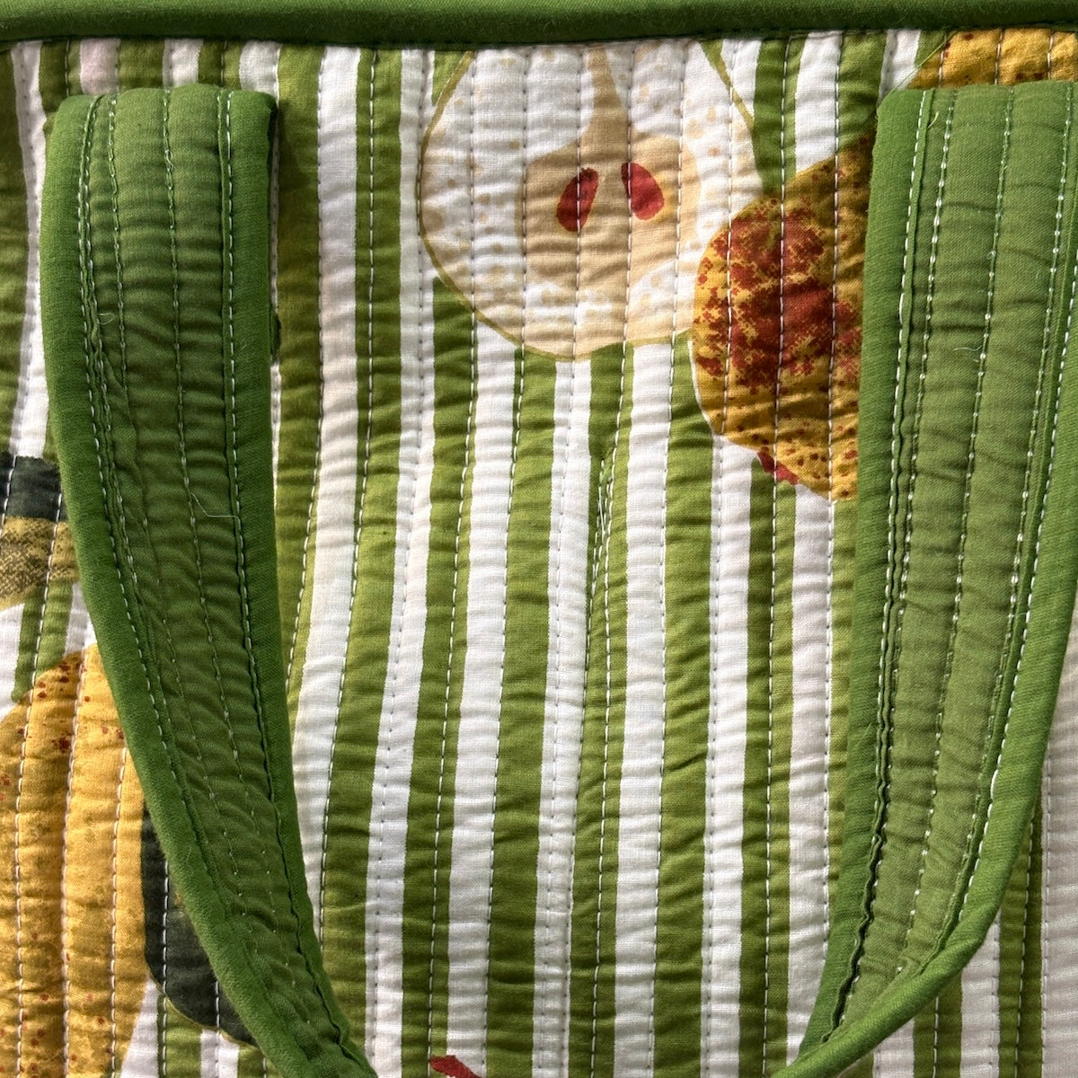 Pear Stripes Quilted Cotton Lunch Bag