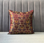 Rajwada Resham  Purple-Wine- Banarasi Brocade- Cushion Cover Set of 2- 16"x16"