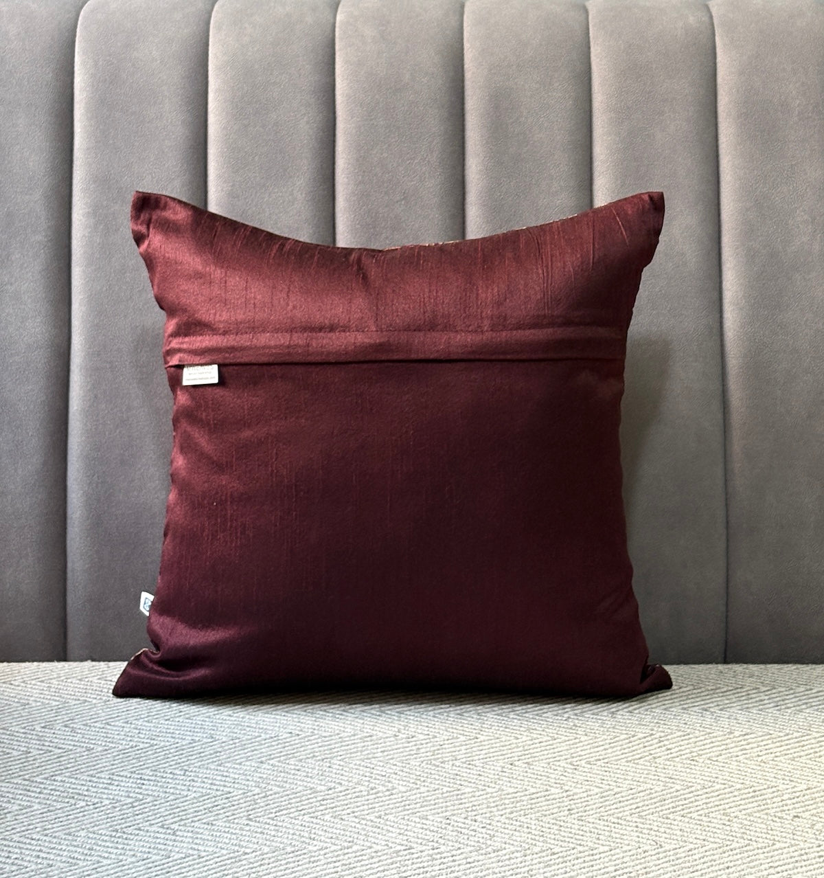 Rajwada Resham  Purple-Wine- Banarasi Brocade- Cushion Cover Set of 2- 16"x16"