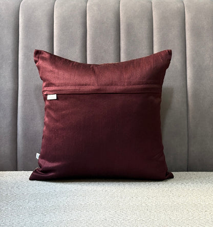 Rajwada Resham  Purple-Wine- Banarasi Brocade- Cushion Cover Set of 2- 16"x16"