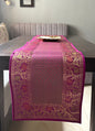 Royal Zari Traditional  Festive Brocade Purple Table Runner 14"x60"
