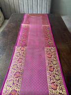 Royal Zari Traditional  Festive Brocade Purple Table Runner 14"x60"