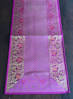Royal Zari Traditional  Festive Brocade Purple Table Runner 14"x60"