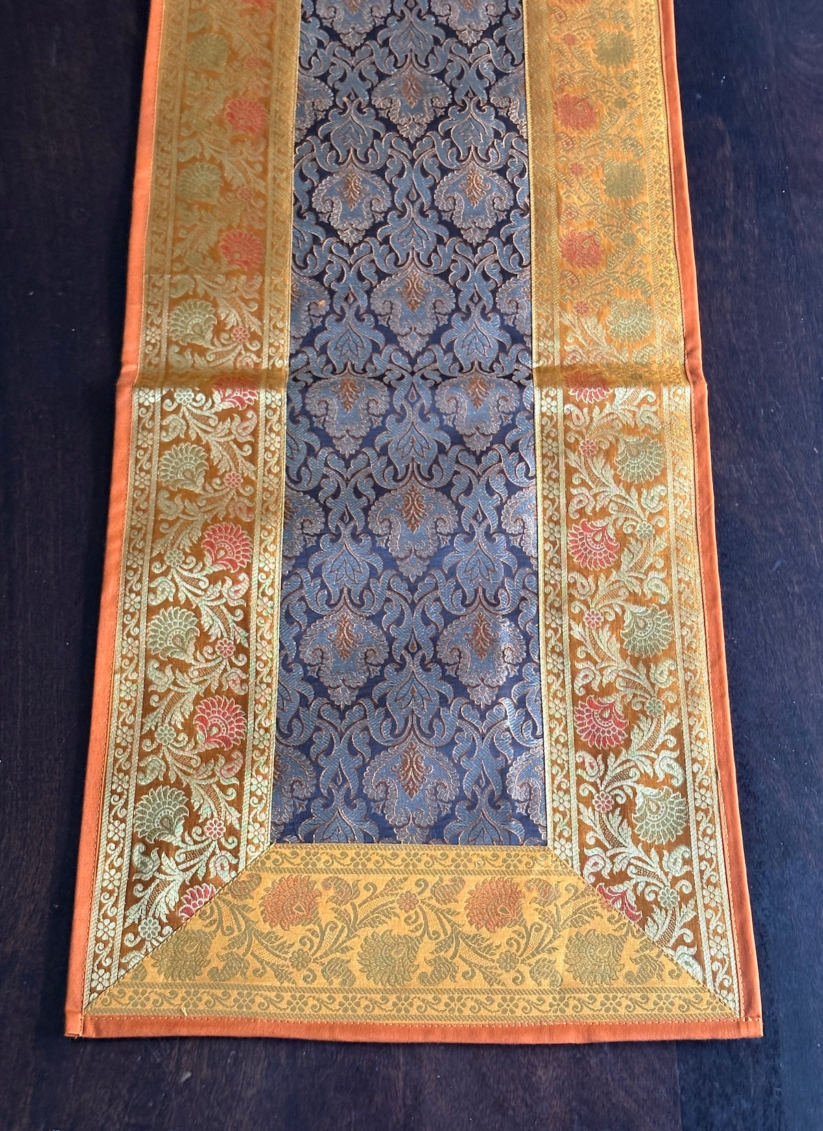 Swarna Traditional Festive Brocade Yellow Table Runner 14"x60"