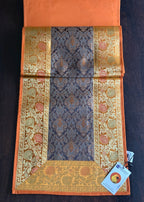Swarna Traditional Festive Brocade Yellow Table Runner 14"x60"