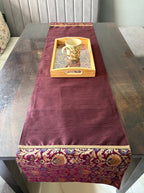 Rajwada Resham Brocade Traditional Festive Purple Wine Table Runner 14"x60"