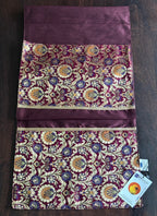 Rajwada Resham Brocade Traditional Festive Purple Wine Table Runner 14"x60"