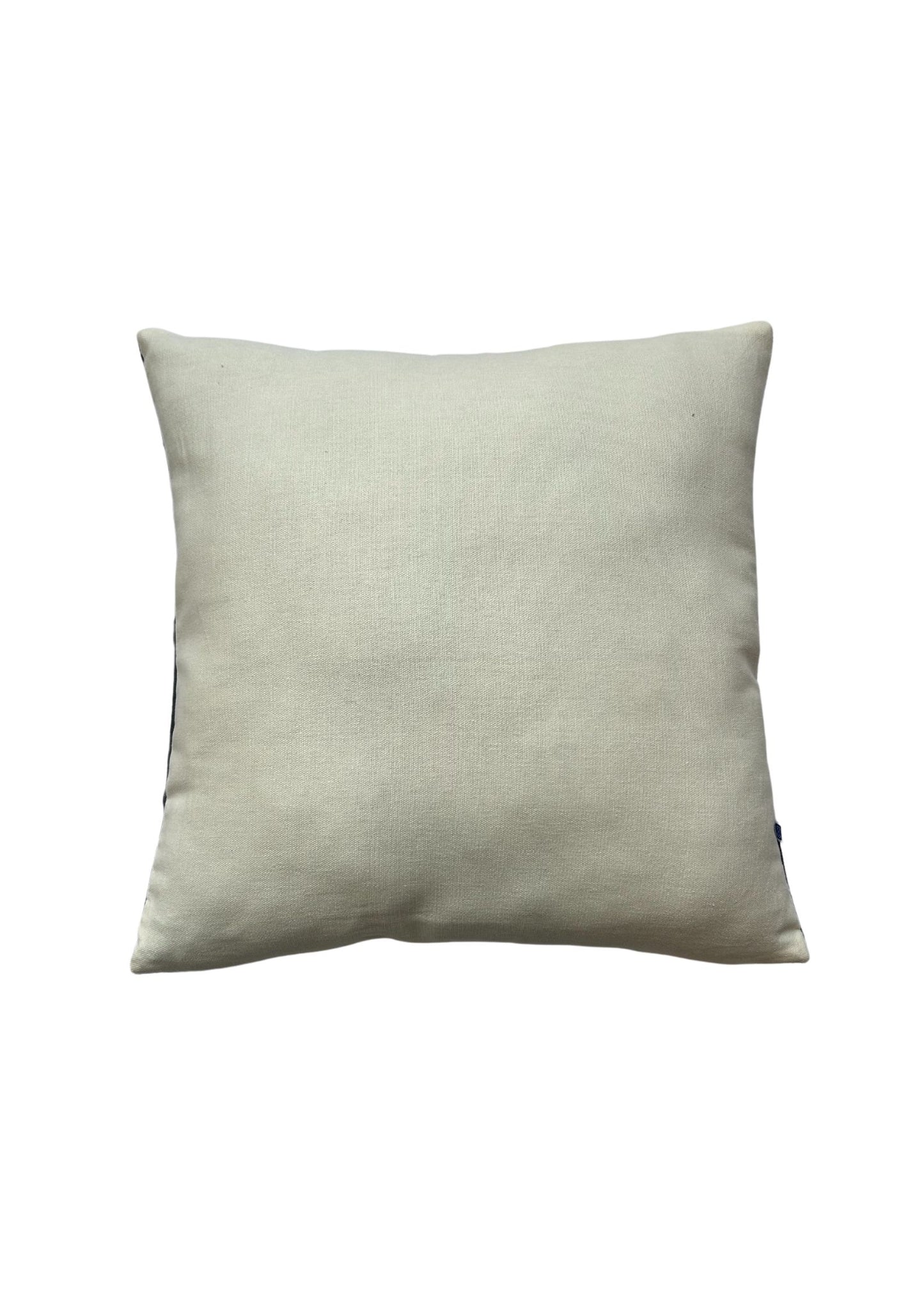Hand Embroirdery Monochrome Floral Bloom Grey Cotton Cushion Cover Size 16"x16"
