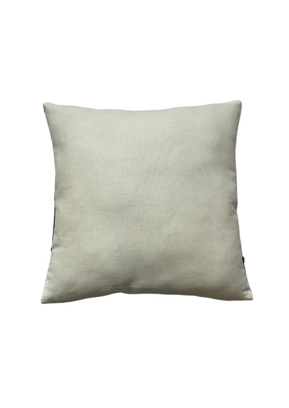 Hand Embroirdery Monochrome Floral Bloom Grey Cotton Cushion Cover Size 16"x16"