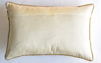 Luxurious Off-White Velvet & Foil Printed Canvas Cushion Cover - 18''x12" Size