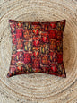 Classy Face Design Printed Khadi Silk Multicolour Cushion Cover - 16''x16'' Size