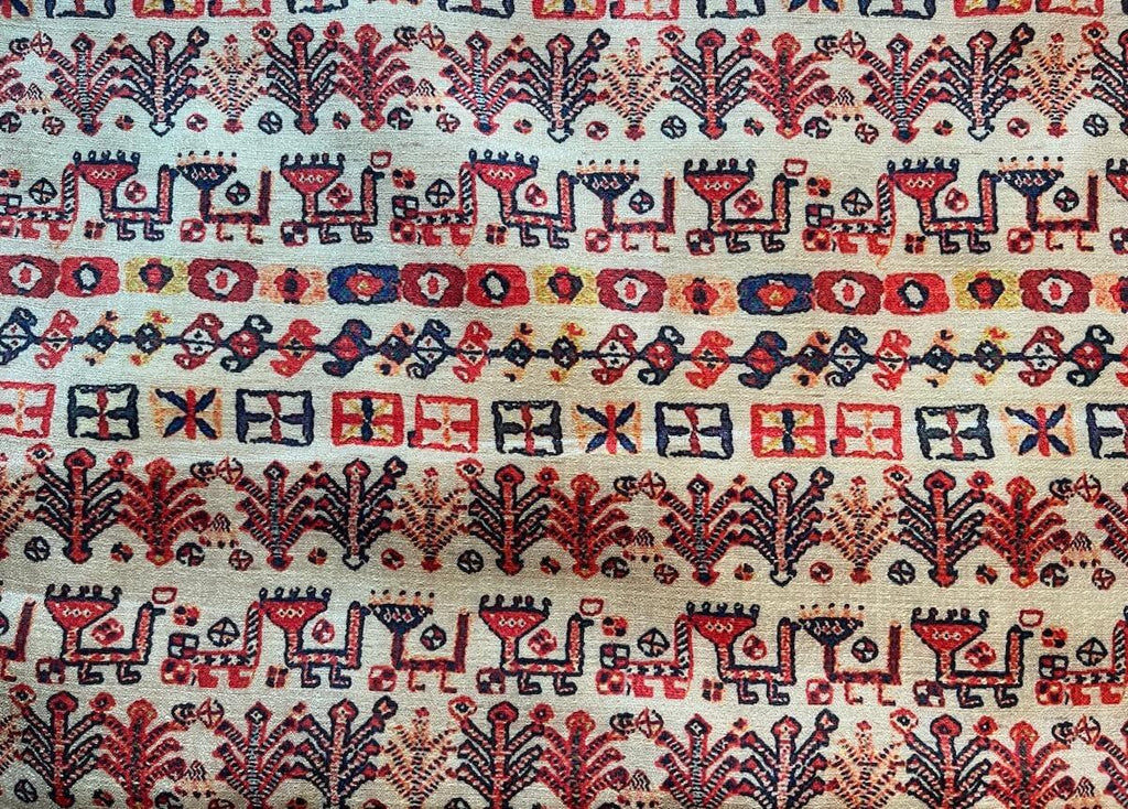 Abstract Printed Beige Khadi Art Silk Lumbar Cushion Cover with filler 12 x 20 inch