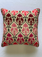 Floral Embroidered Fine Cotton Pink Color Cushion Cover  Size 16''x16"