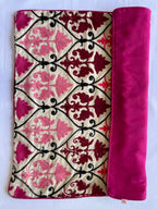 Floral Embroidered Fine Cotton Pink Color Cushion Cover  Size 16''x16"