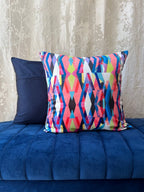 Reflecting Pattern Printed Soft Velvet Multicolour Cushion Cover Size 16"x16"