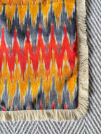 Ikat Printed Cotton Orange Colour Cushion Cover Size 16"x16"