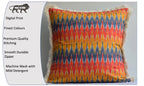 Ikat Printed Cotton Orange Colour Cushion Cover Size 16"x16"