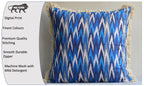 Ikat Design Printed Blue Colour Cushion Cover Size 16"x16"